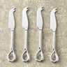 Twirl Polished Mini Traditional Cheese Knife Set – 4 Piece Stainless Steel Cheese Knives