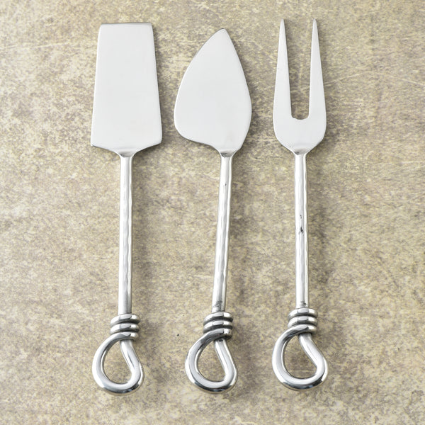 Gilded Helical Hammered Cheese Accessories 3 Pcs. Set