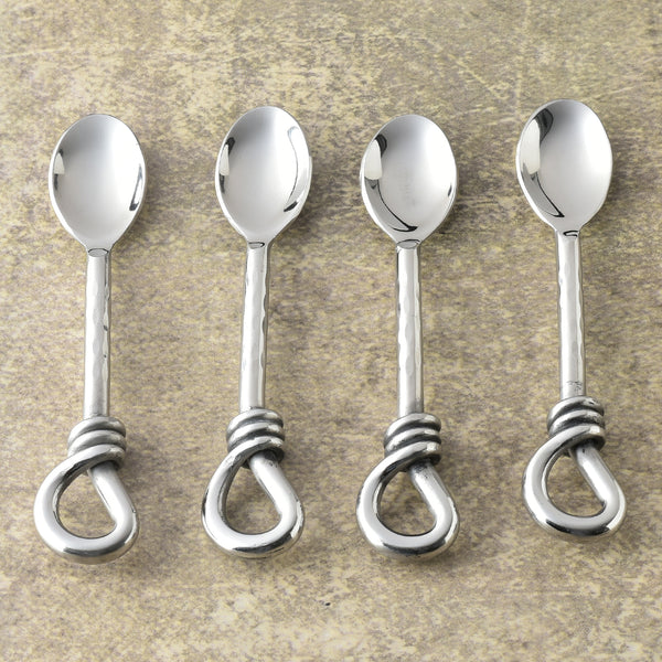 Gilded Helical Hammered Coffee Spoon 4 Pcs. Set