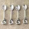 Gilded Helical Hammered Coffee Spoons Set – 4 Piece Stainless Steel Coffee & Tea Spoons