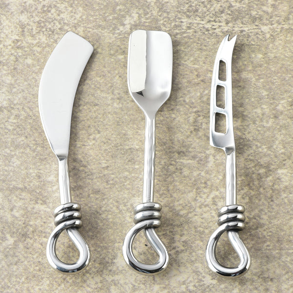 Gilded Helical Hammered Mini/Kids Cheese Tools 3 Pcs. Set