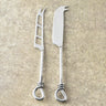 Gilded Helical Hammered Cheese Knife Set – 2 Piece Stainless Steel Knives for Soft & Hard Cheese