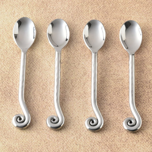 Whorl Hammered Coffee Spoon 4 Pcs. Set