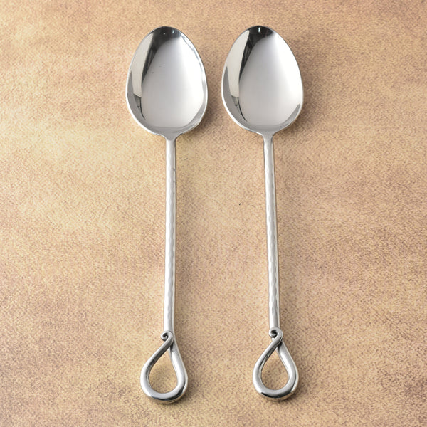 Twirl Hammered Serving Spoons 2 Pcs. Set