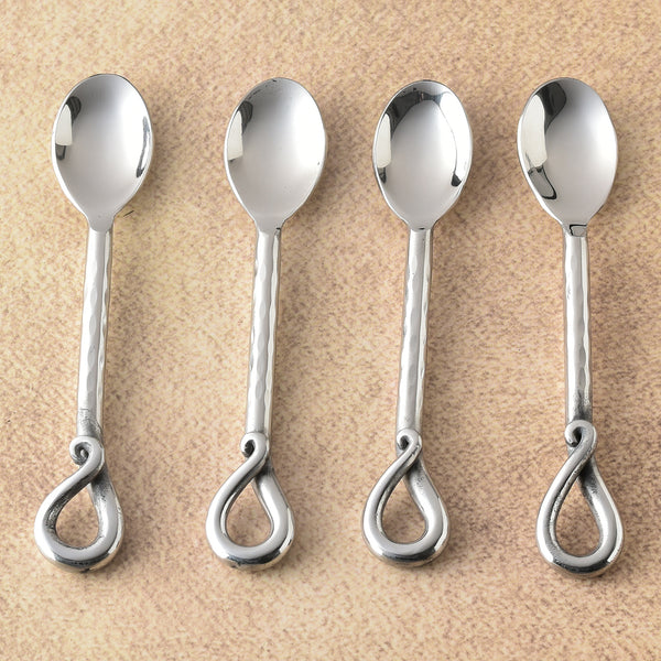 Twirl Hammered Coffee Spoon 4 Pcs. Set