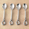 Twirl Hammered Coffee Spoon Set – 4 Piece Stainless Steel Coffee Spoons
