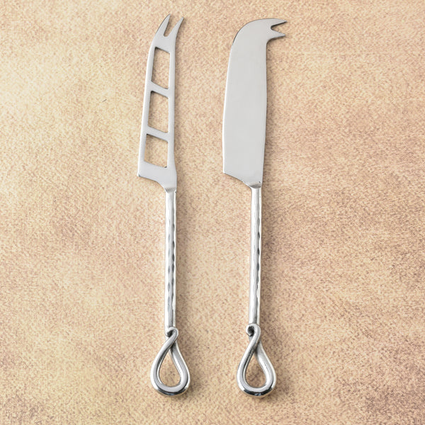 Twirl Hammered Traditional Cheese Knife 2 Pcs. Set