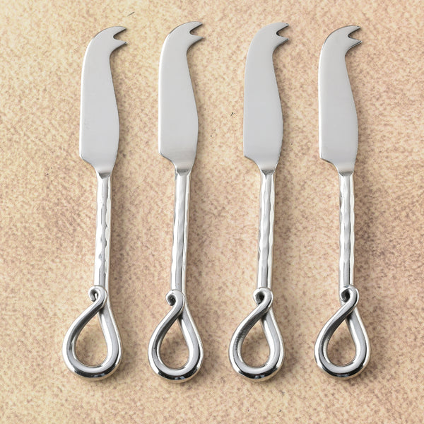 Twirl Hammered Traditional Mini/Kids Cheese Knife 4 Pcs. Set